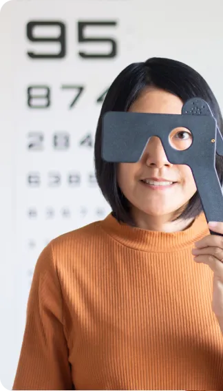 asian woman vision test